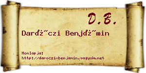 Daróczi Benjámin névjegykártya