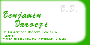benjamin daroczi business card