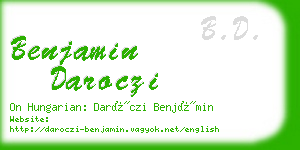 benjamin daroczi business card